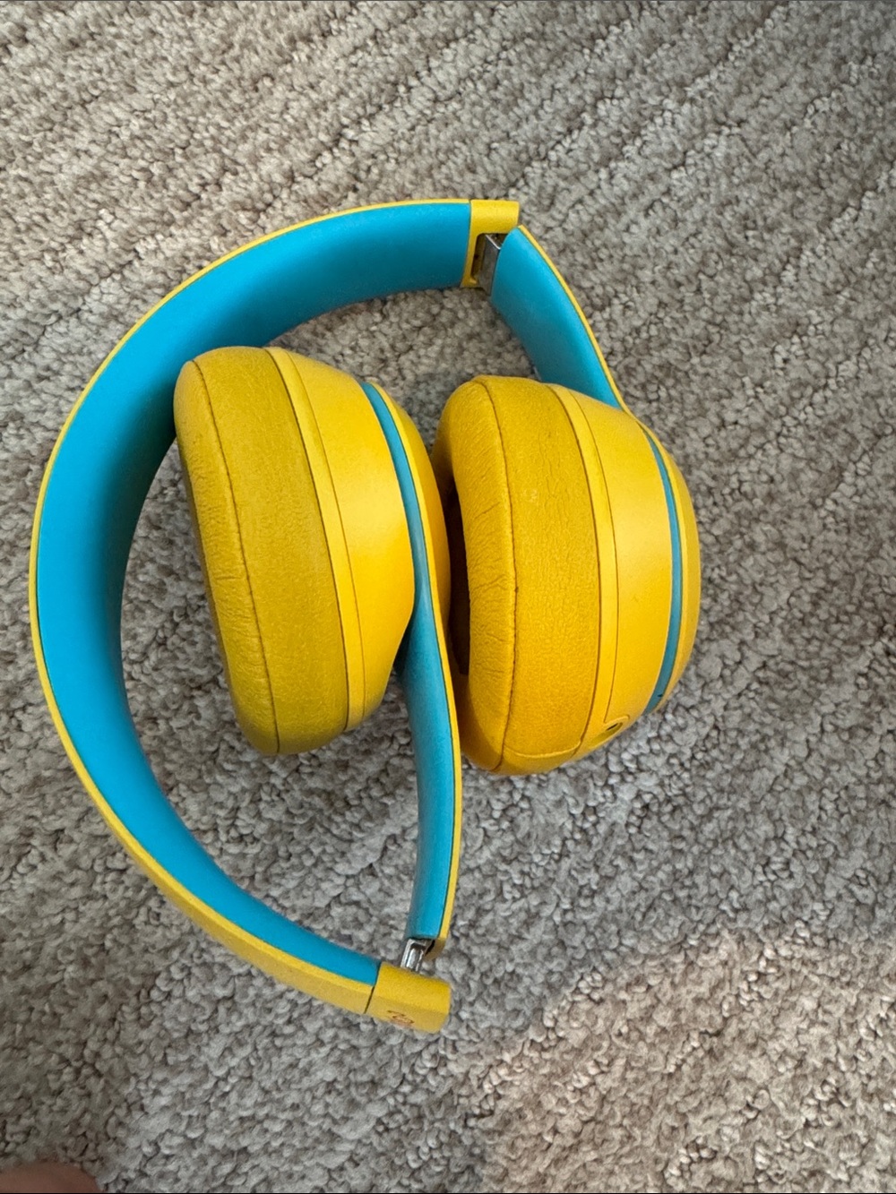 Beats by Dre Yellow and Blue Over-Ear Wireless Headphones
